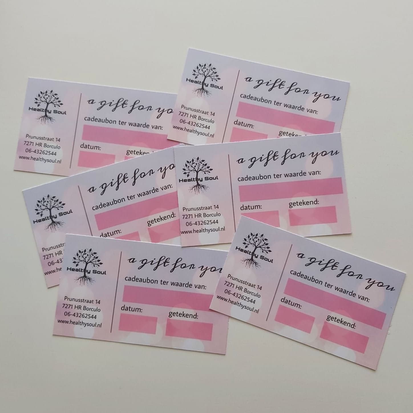 Cadeaubonnen van Healthy Soul