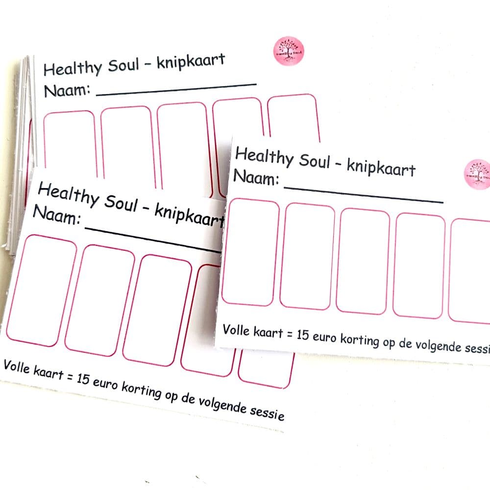 Knipkaarten van Healthy Soul voor vaste cliënten